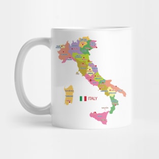 Administrative map of Italy Mug